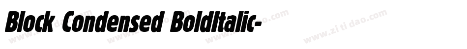 Block Condensed BoldItalic字体转换